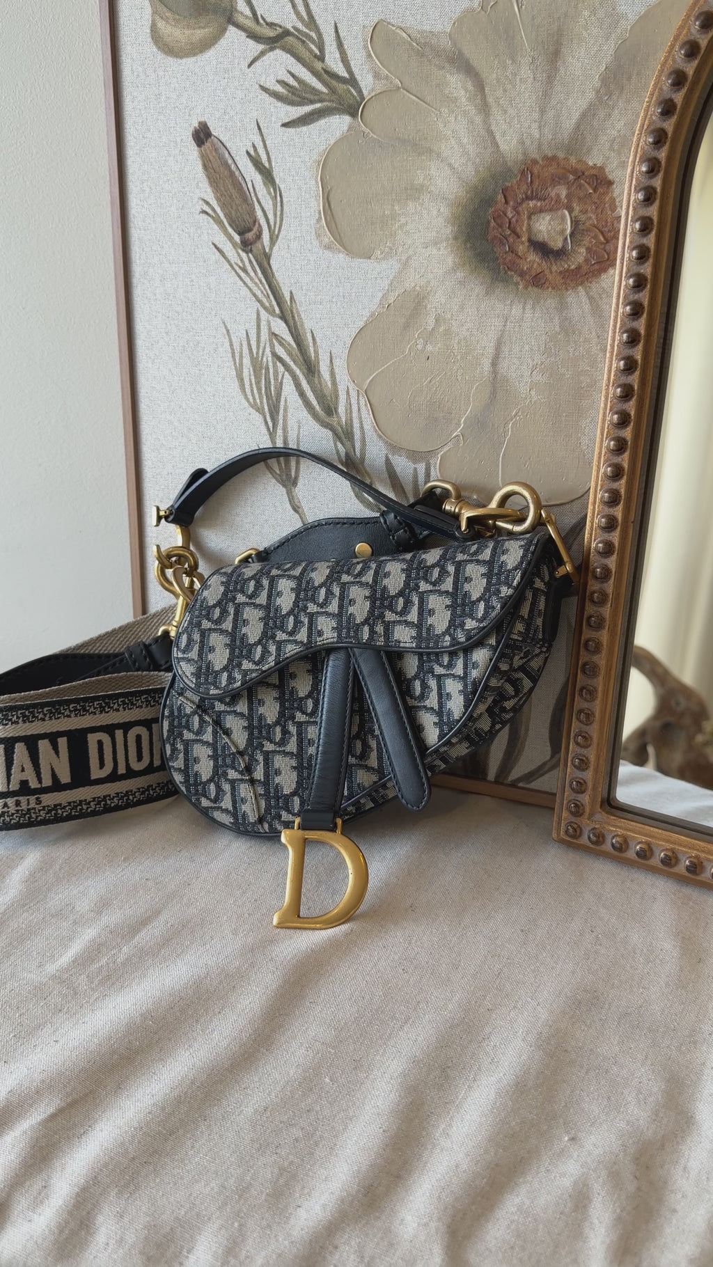 Dior Saddle Bag Navy Oblique