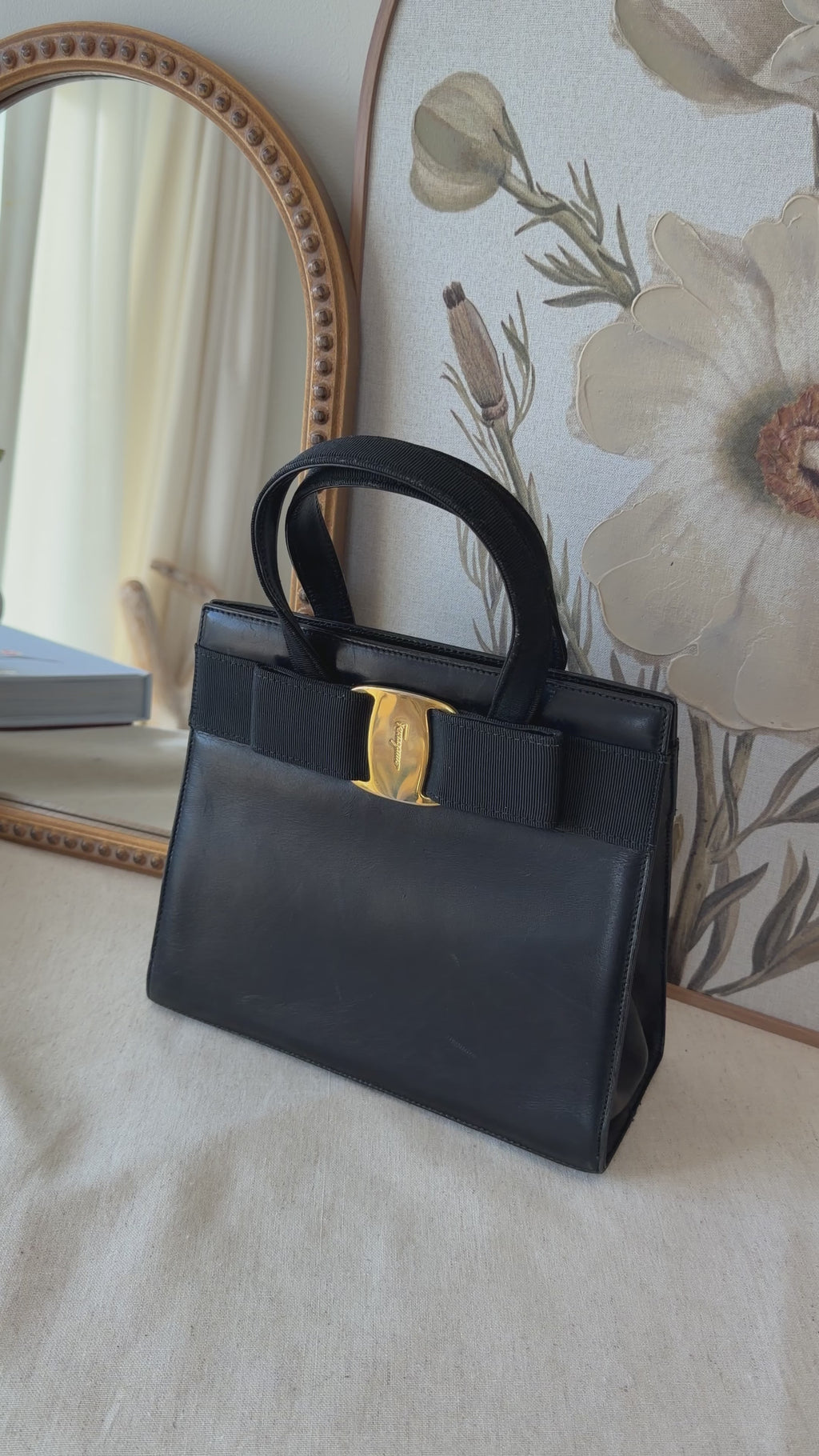Ferragamo Vara Bow Top Handle Bag